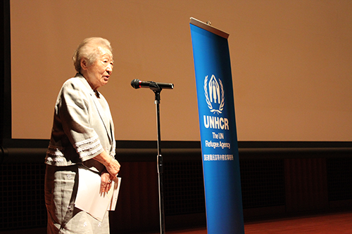 第8代国連難民高等弁務官緒方貞子さんには毎年映画祭の初日にご挨拶を頂戴しております。Opening remarks by Mrs.Sadako Ogata, the 8th UN High Commissioner for Refugees